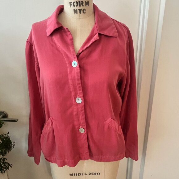 CUT LOOSE  Short Pink Tencel Jacket Size Small - Picture 1 of 8